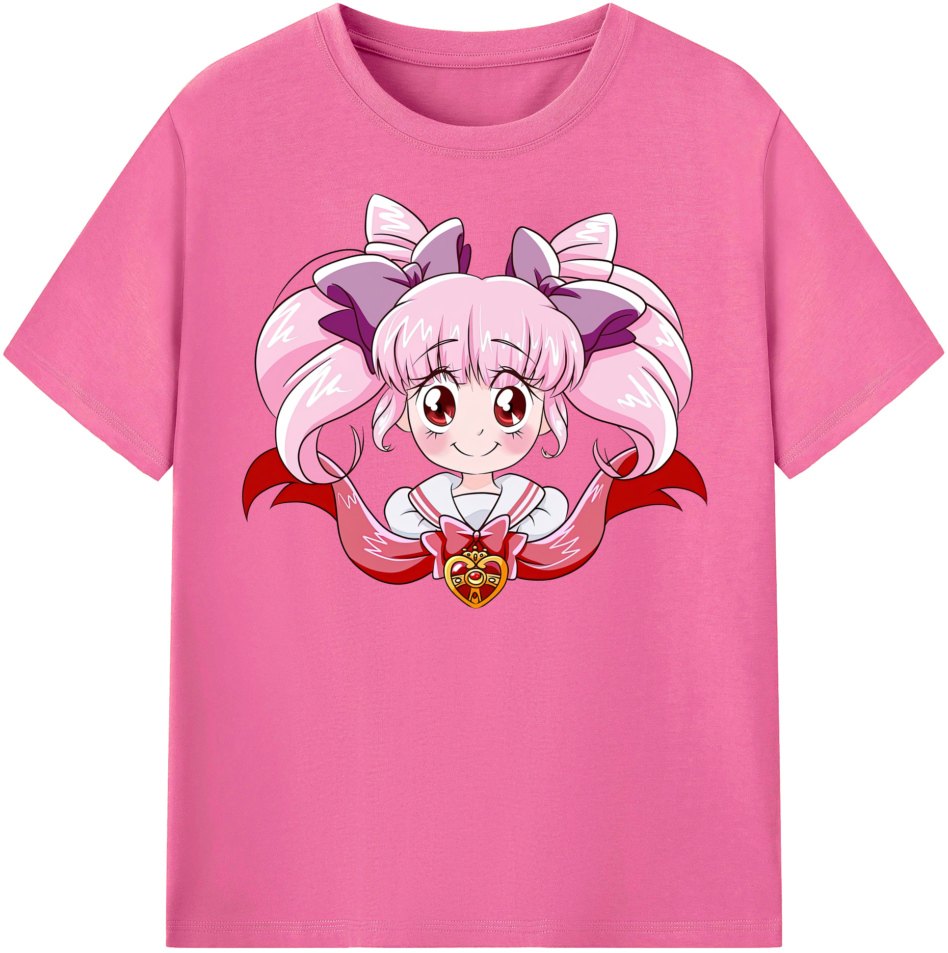 （画像用） 美少女戦士セーラームーン ちびうさ Sailor Moon Chibiusa Tsukino Usagi Small Lady Serenity レディースカジュアルプリントTシャツ（綿100％）